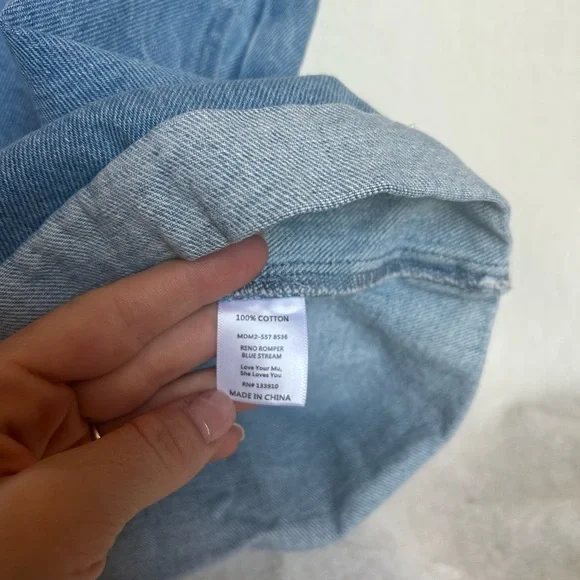 Show Me Your Mumu Women's Medium Wash Reno Sleeveless Denim Romper Size XL NWT - Picture 8 of 14
